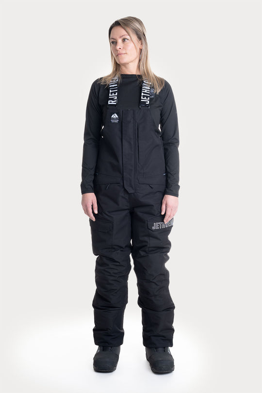 Jethwear W's Treeline Bib Pant - vuoratut skootterihousut, musta