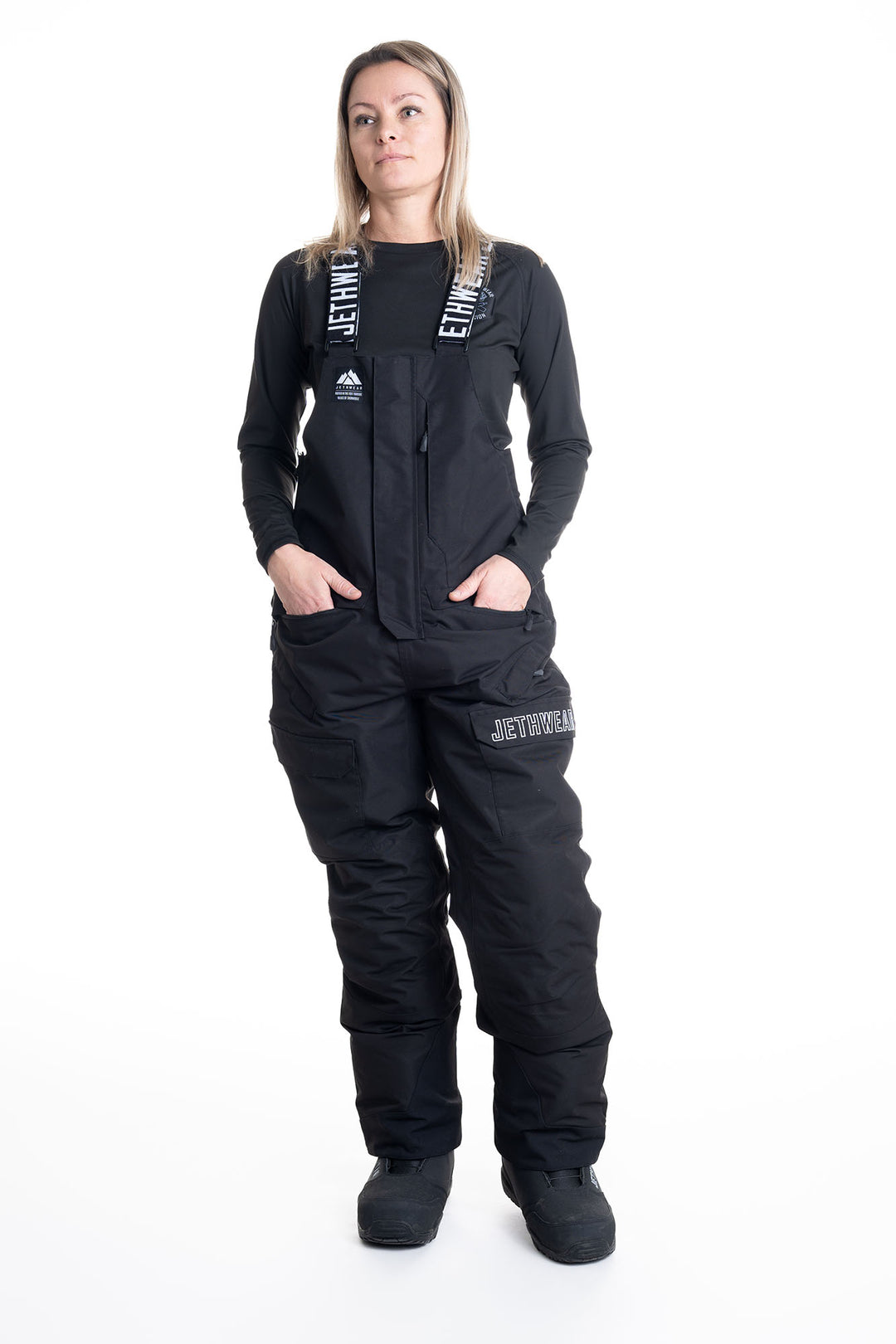 Jethwear W's Treeline Bib Pant - vuoratut skootterihousut, musta