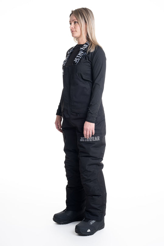 Jethwear W's Treeline Bib Pant - vuoratut skootterihousut, musta