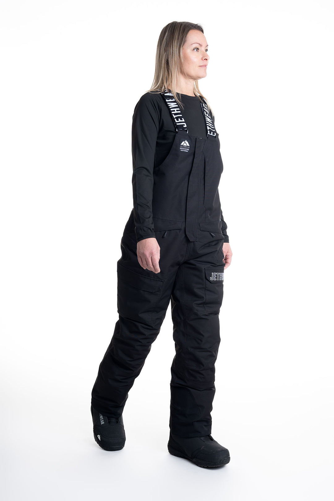 Jethwear W's Treeline Bib Pant - vuoratut skootterihousut, musta