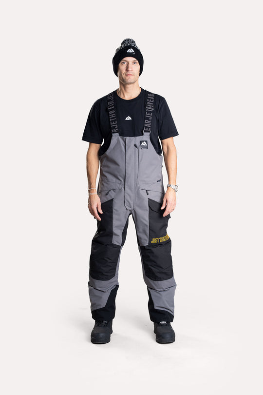 Jethwear M's Treeline Bib Pant - Black/Grey Skalbyxor