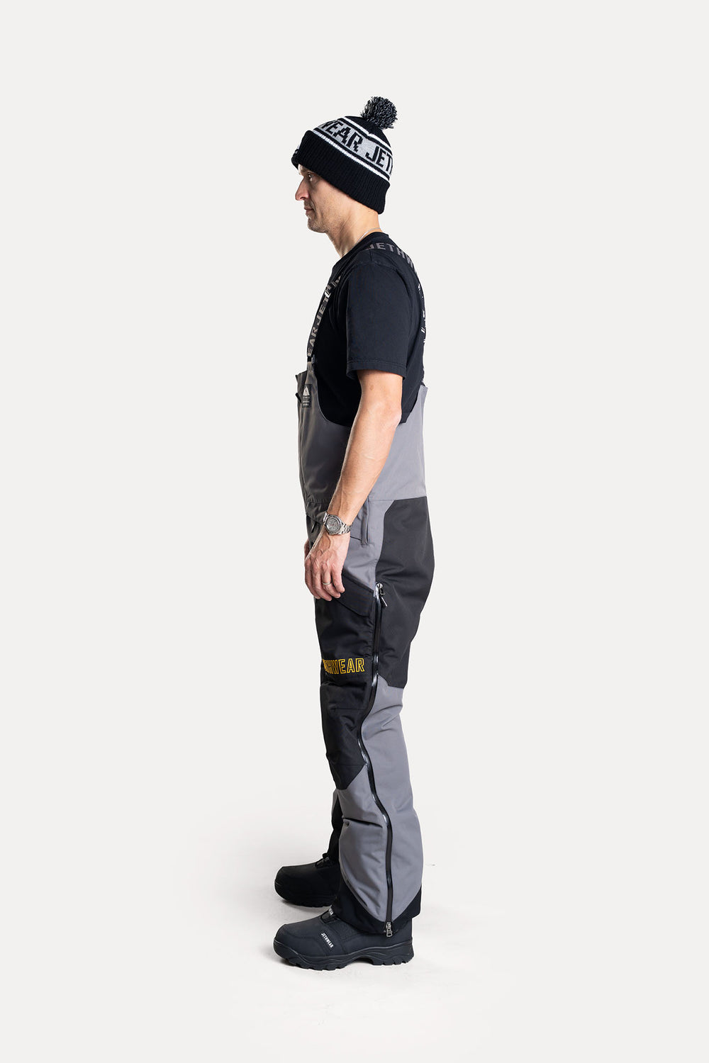 Jethwear M's Treeline Bib Pant - Black/Grey Skalbyxor