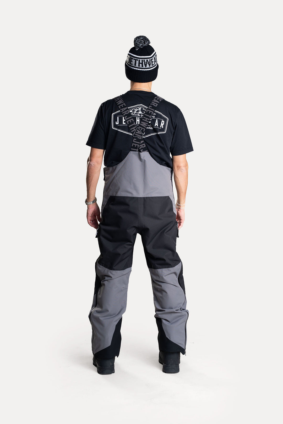 Jethwear M's Treeline Bib Pant - Black/Grey Skalbyxor