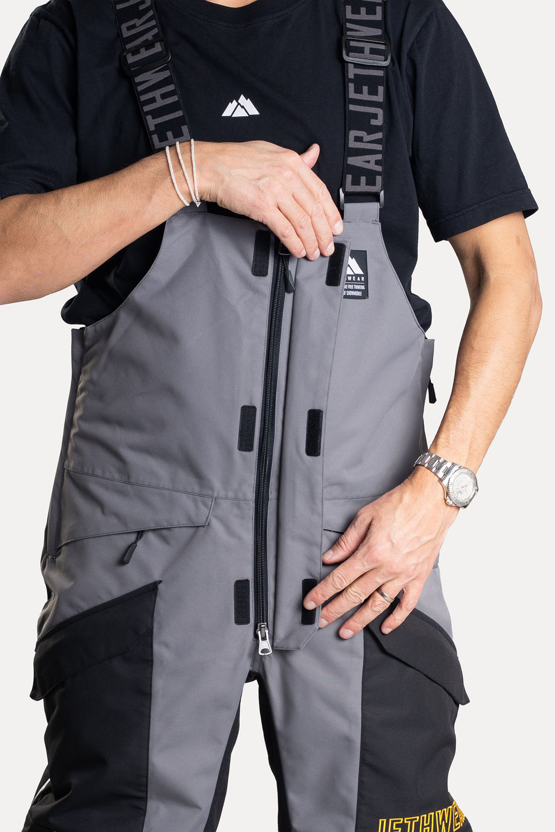 Jethwear M's Treeline Bib Pant - Black/Grey Skalbyxor