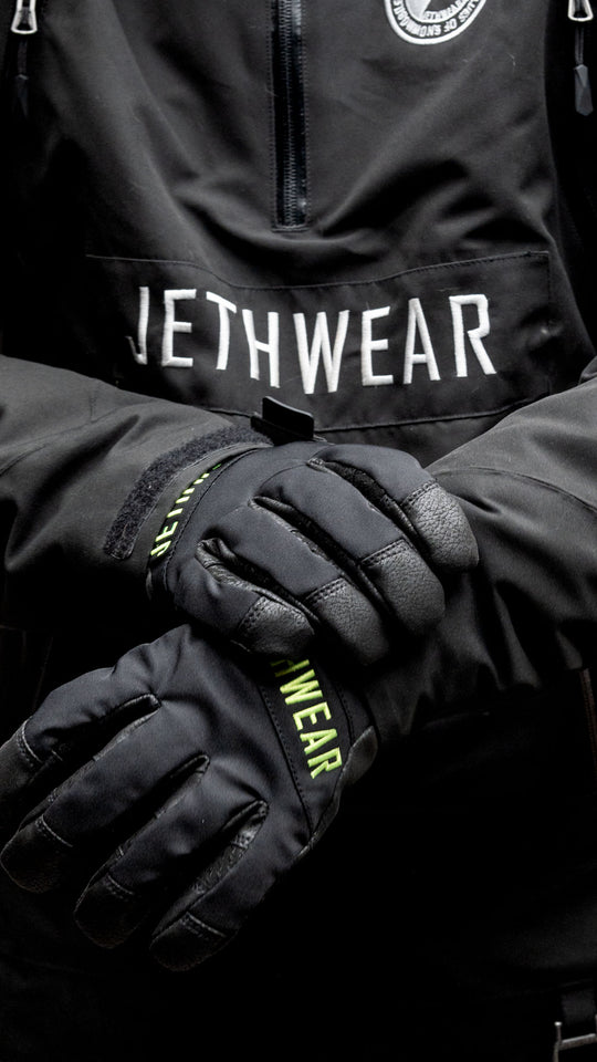 Jethwear Empire glove - skootterihanskat musta/keltainen